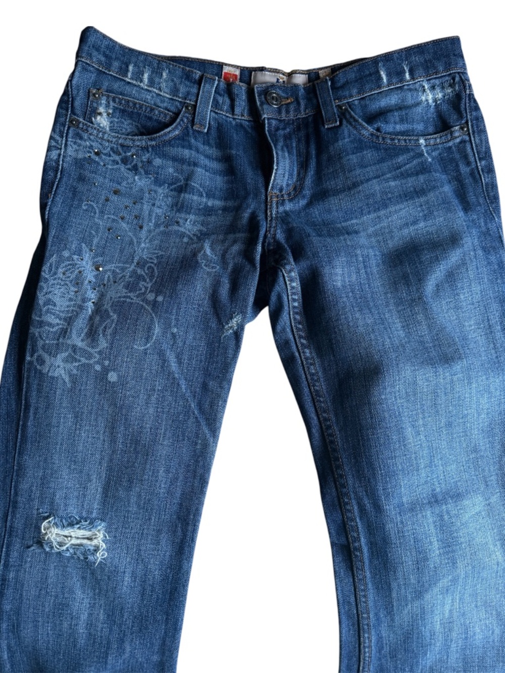 Vintage Y2K rhinestone Juicy Couture low rise flared leg jeans nwot size 27